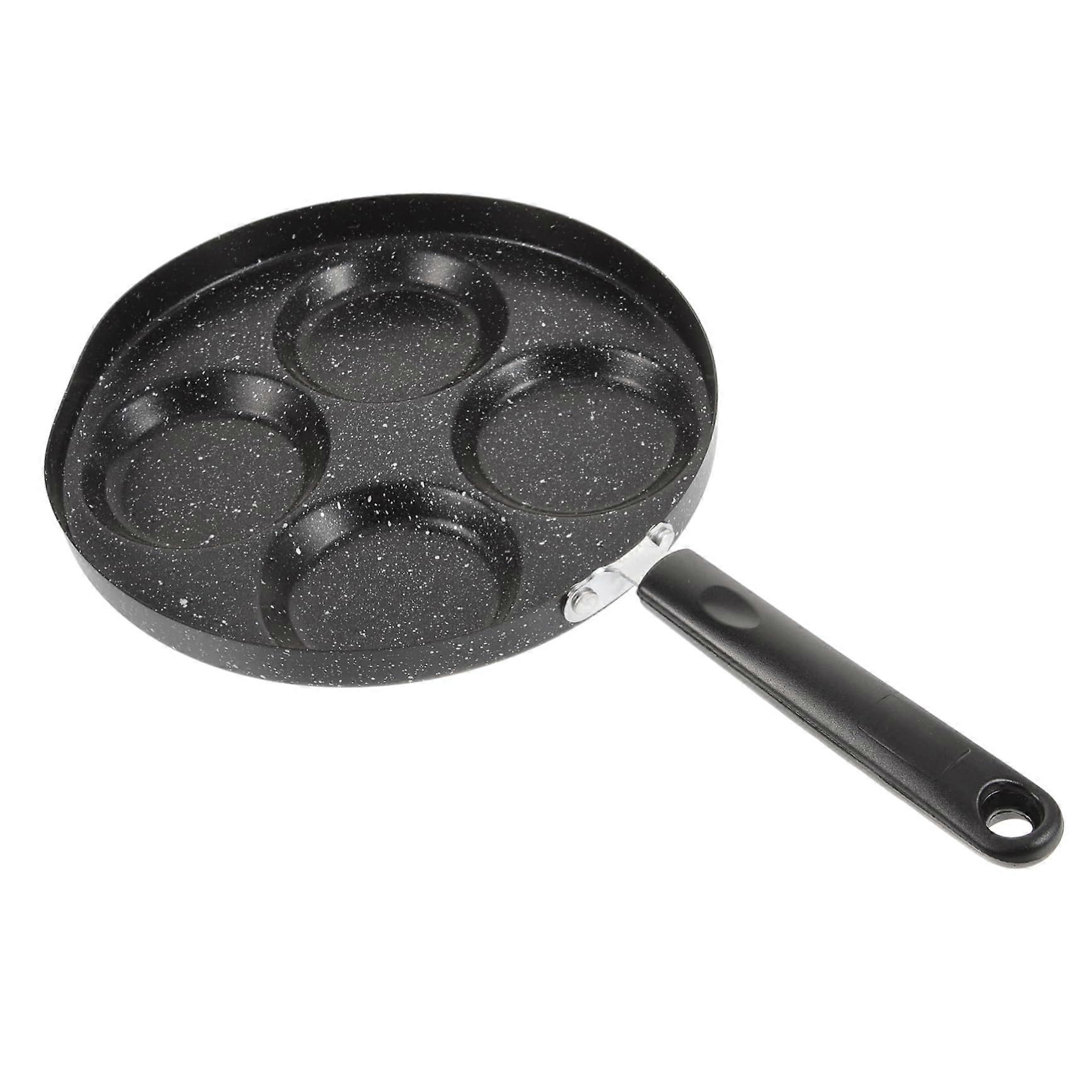1pc NonStick Pan Compartments for Cooking Eggs and Pancakes Energy Saving Design for People Heat Resistant Handle Kitchen Gadget for Home Use Black
