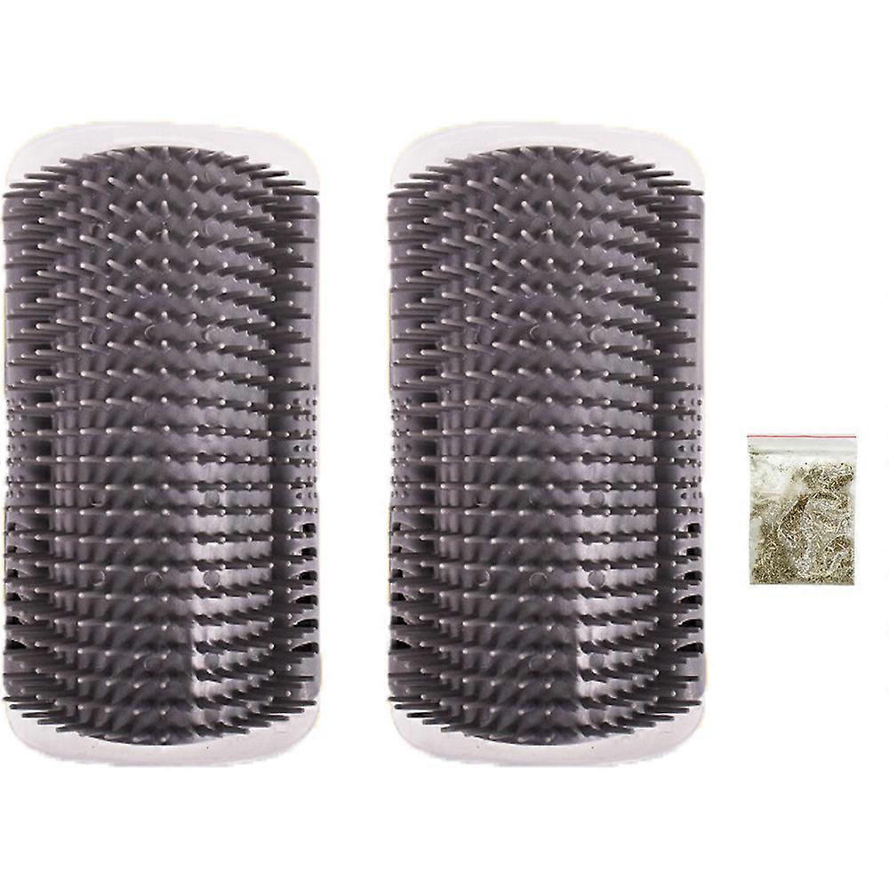 Self Groomer, cat massage corner, grey, 2 pieces