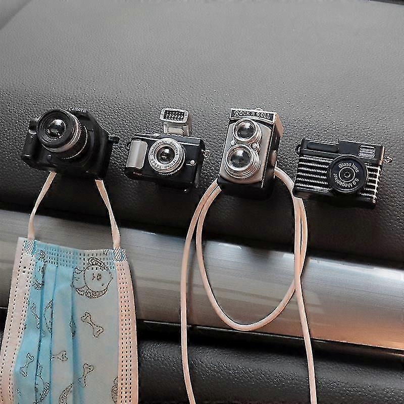 4-Pack Self-Adhesive Cable Clips, Camera Design with Flash and Sound Effects for Cord Management Solutions