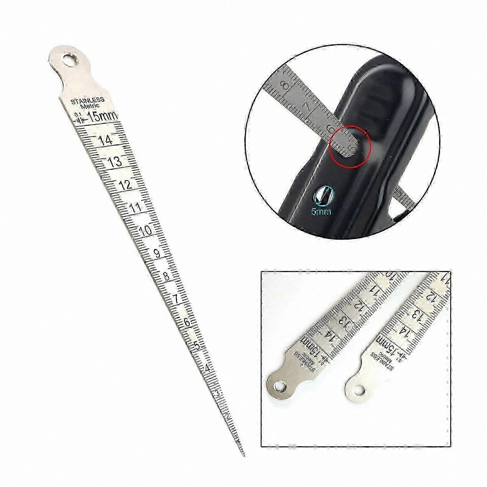 Tapered Hole Measuring Tool 1-15mm Gap Size Ruler for Wedge Diameters