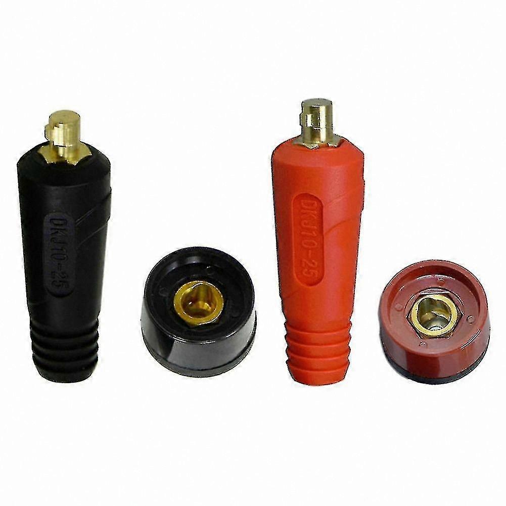 4 Pieces Welding Cable Connector Set for TIG Applications with Sockets and Accessories Style D Compatible with 10-25 Range