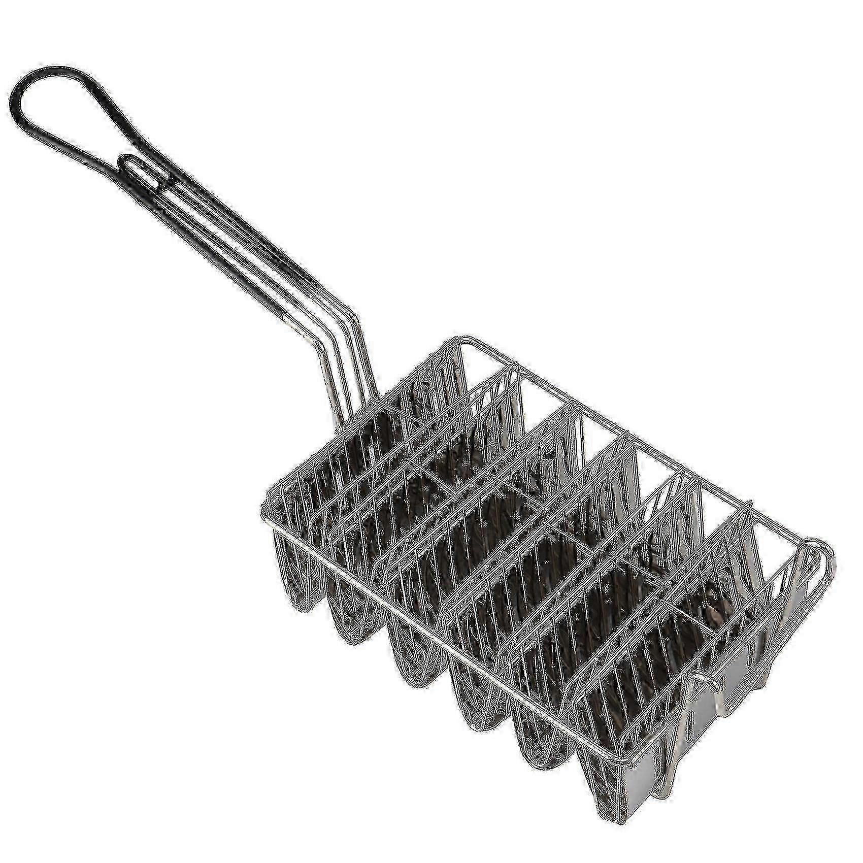 Optimierter Taco-Fritteusenkorb mit Griff - 6 Taco-Shell-Frittierhalter