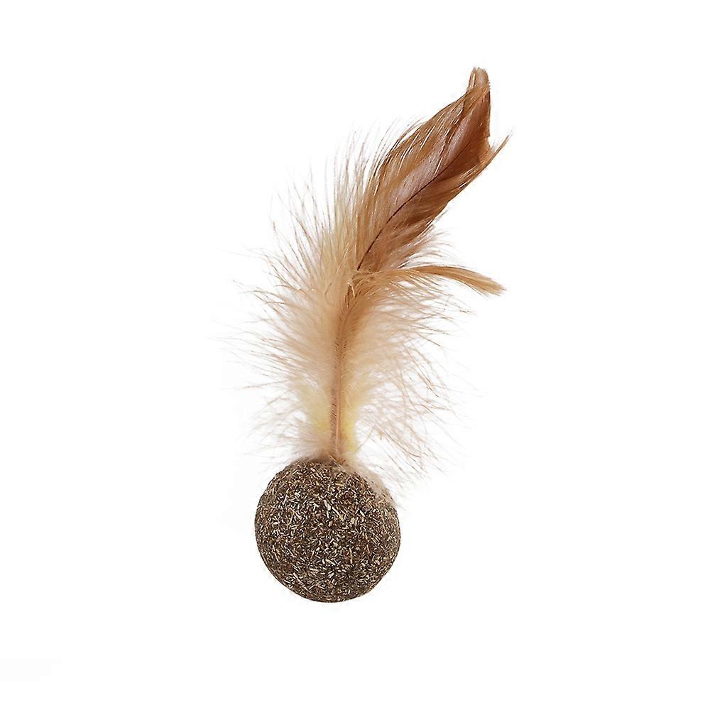 Natural Catnip Mint Cat Ball Cat Feather Treat Ball Toy Cat Scratcher Ball Motion Activated Teeth Cleaning Grinding Playing Chasing Chew Claw Toy