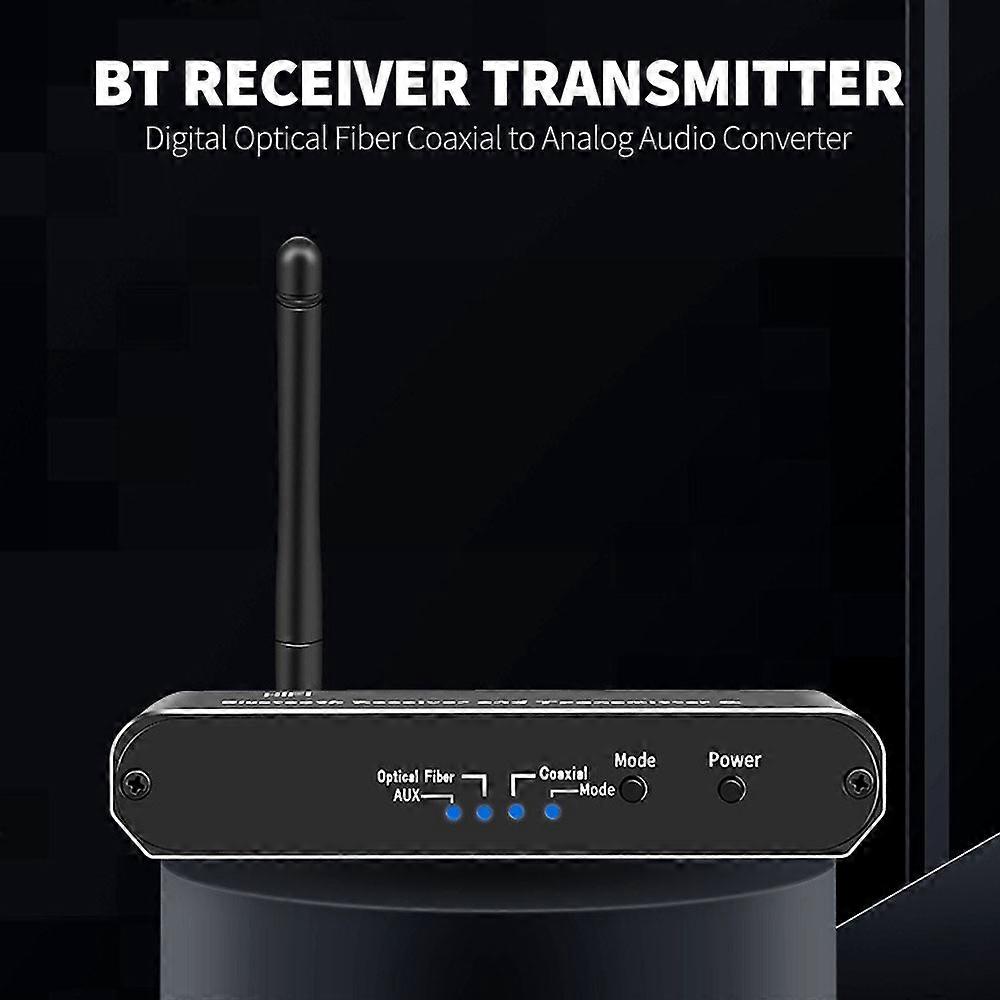 D09 BT Receiver Transmitter DAC Digital Optical Fiber Coaxial to Analog o Converter BT5.0 Chip HiFi Sound Quality Black