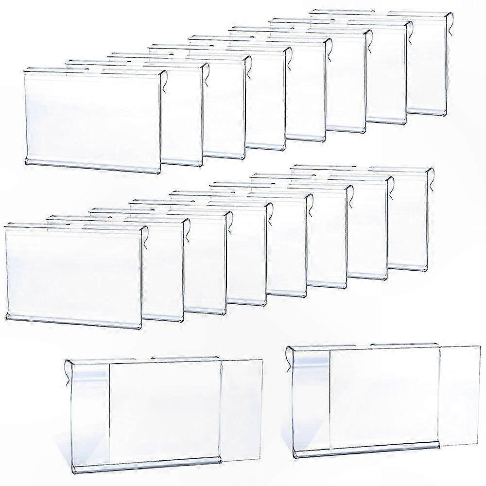 50 Pack Transparent Label Holders for Price Tags and Shelf Clips