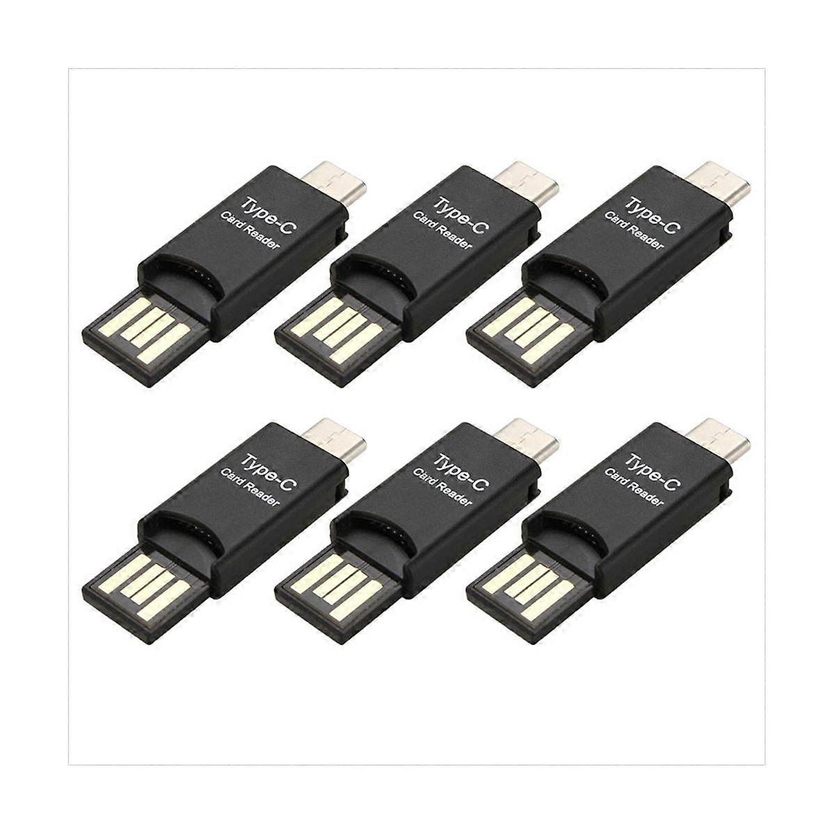 6X USB 3.1 Type C USB-C to Micro-SD TF Card Reader Adapter for PC Cellphone