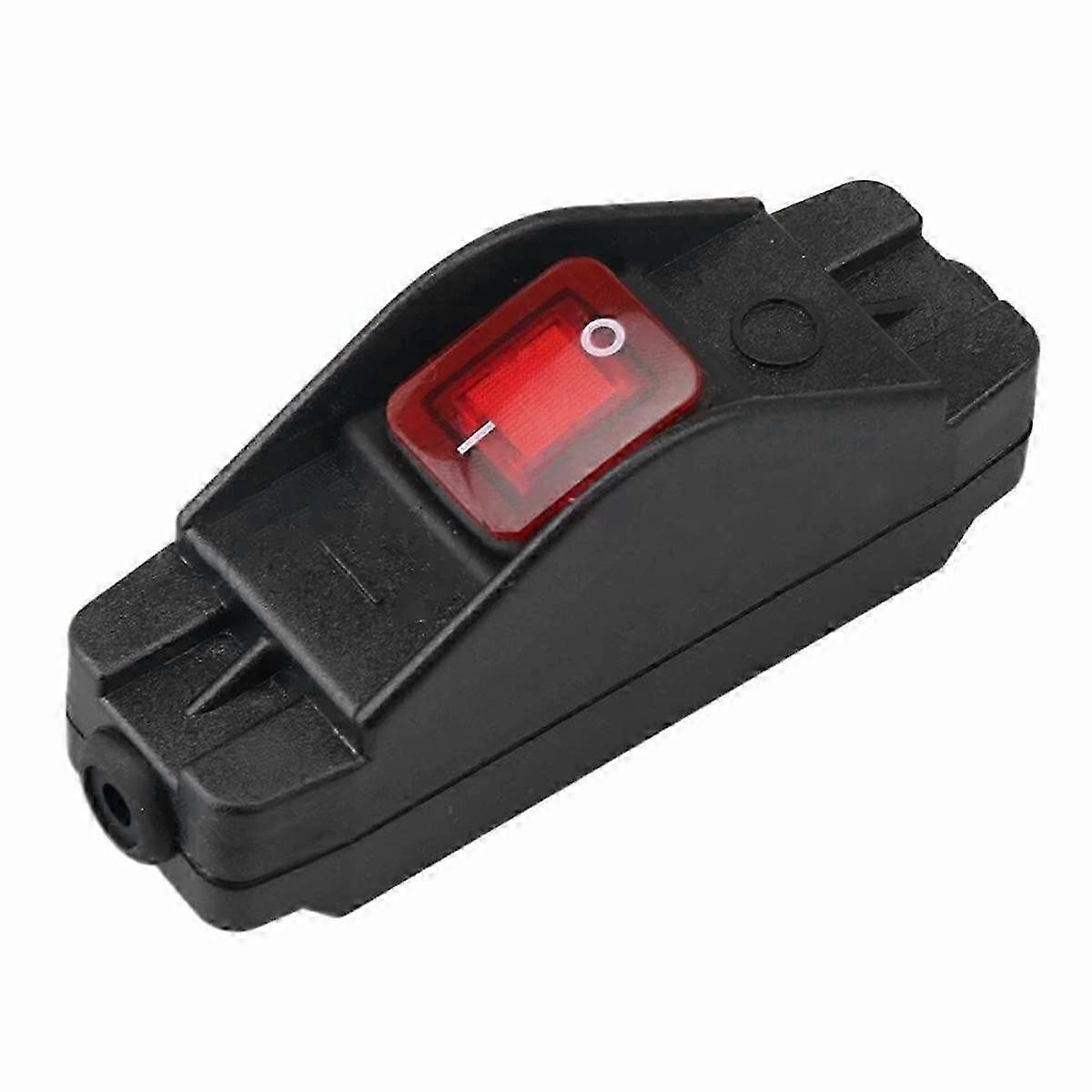 30A 220V On/Off Inline Cord Switch with Indicator, Black IP65 Waterproof Plastic Rocker Switch