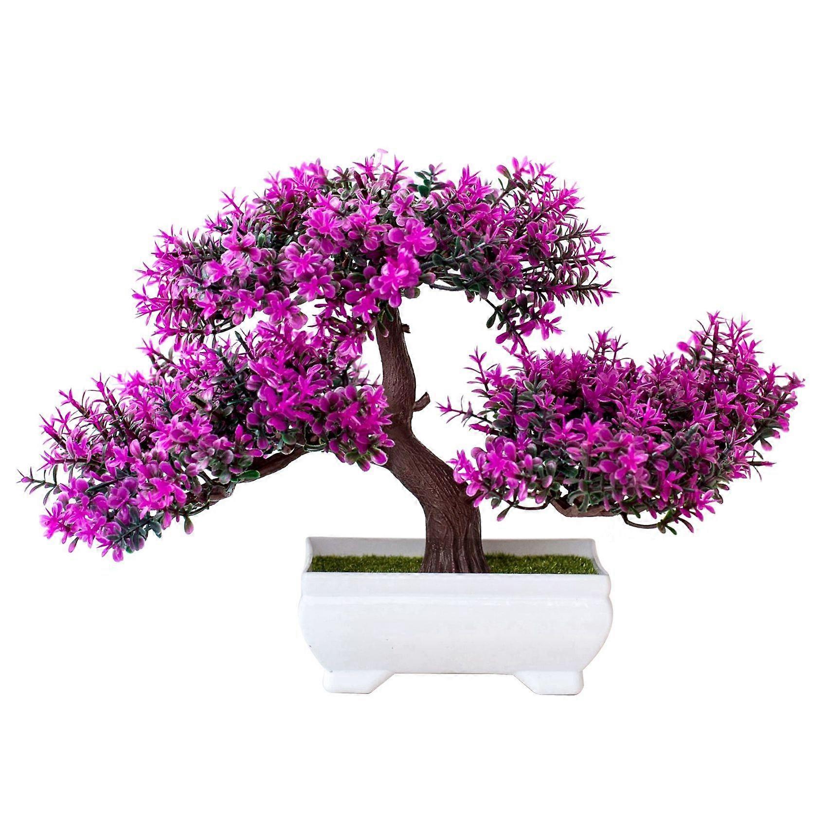Artificial Plants Bonsai Small Tree Pot Fake Plant Flowers Potted Faux Bonsai for Home Room Table Hotel Garden Decor C