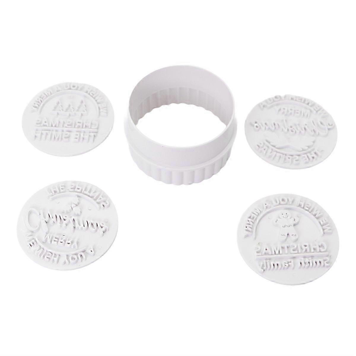 4 Piece Christmas Cookie Stamp with Cutter