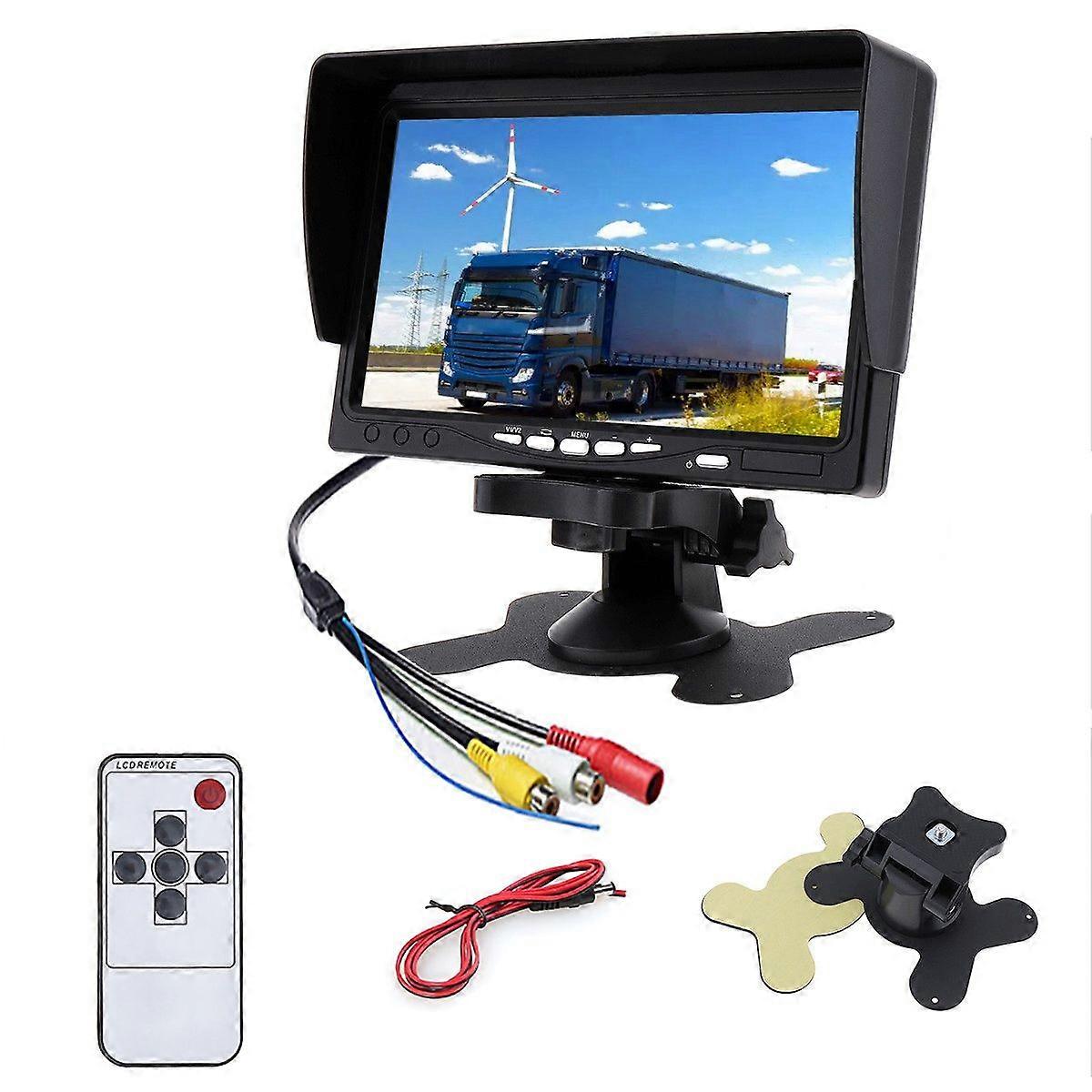 12V-24V 7 Inch TFT LCD Color HD Monitor for Car Truck CCTV Reverse Rear View Backup Camera