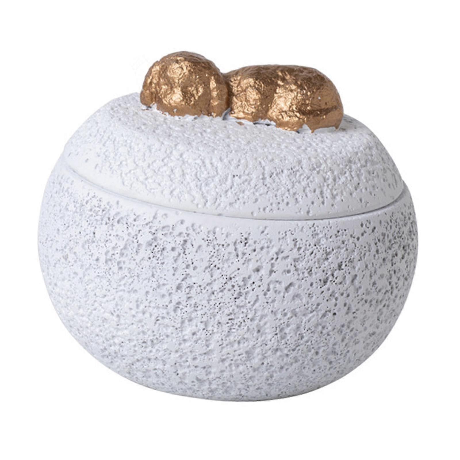 2025 Pet Cremation Urn Keepsake Urn for Dog Stable Base Desktop Decor Memorial Ashes Box Animal Ash Storage Jar with Lid Cement, White