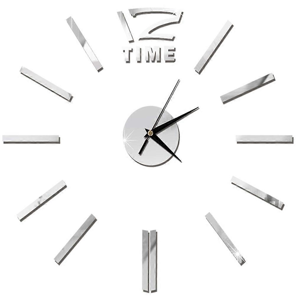 Modern Clock Wall Clock Mirror Decoration Function Silver