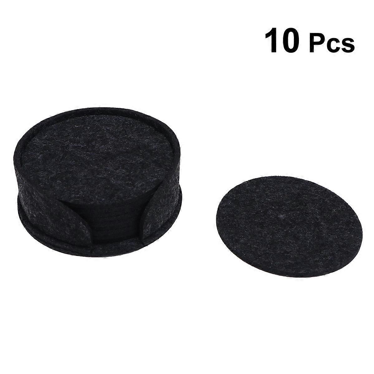 10PCS Nonslip Felt Furniture Pads Round Insulation Coasters for Flower Pots (Dark Grey)