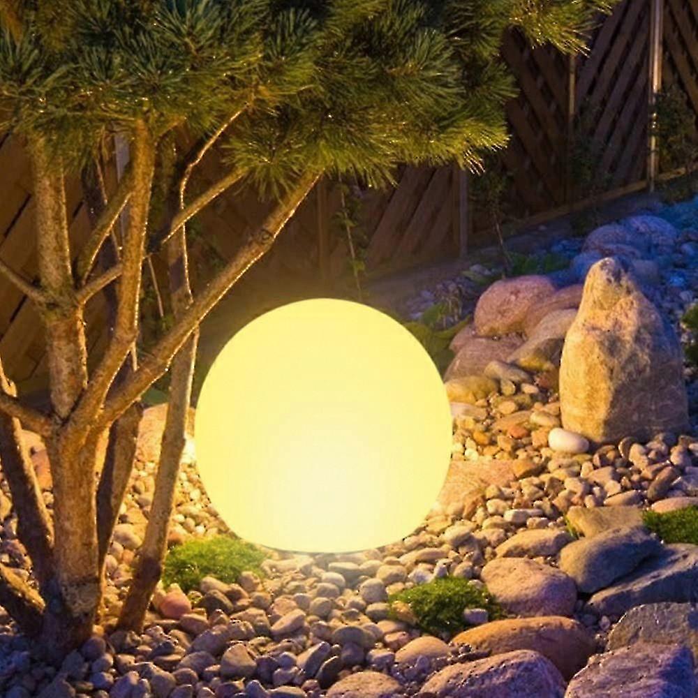 8in Solar Globe Light Outdoor, Dimmable RGB with Remote for Garden