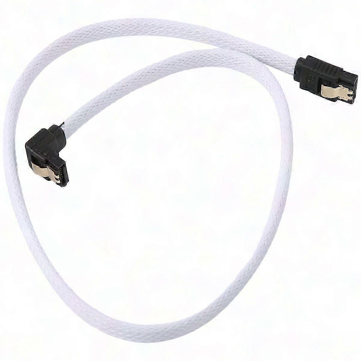 50CM SATA 3.0 7-Pin Right Angle Data Cable 6Gb/s for SSD HDD Hard Drive with Nylon Braid