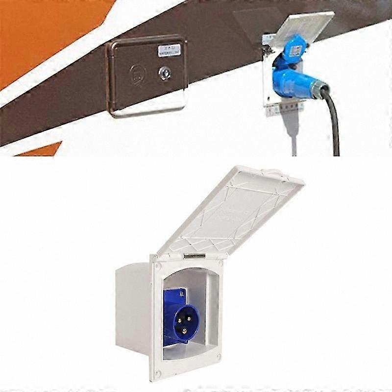 RV External Power Socket 16A Waterproof Inlet Plug for Motorhomes