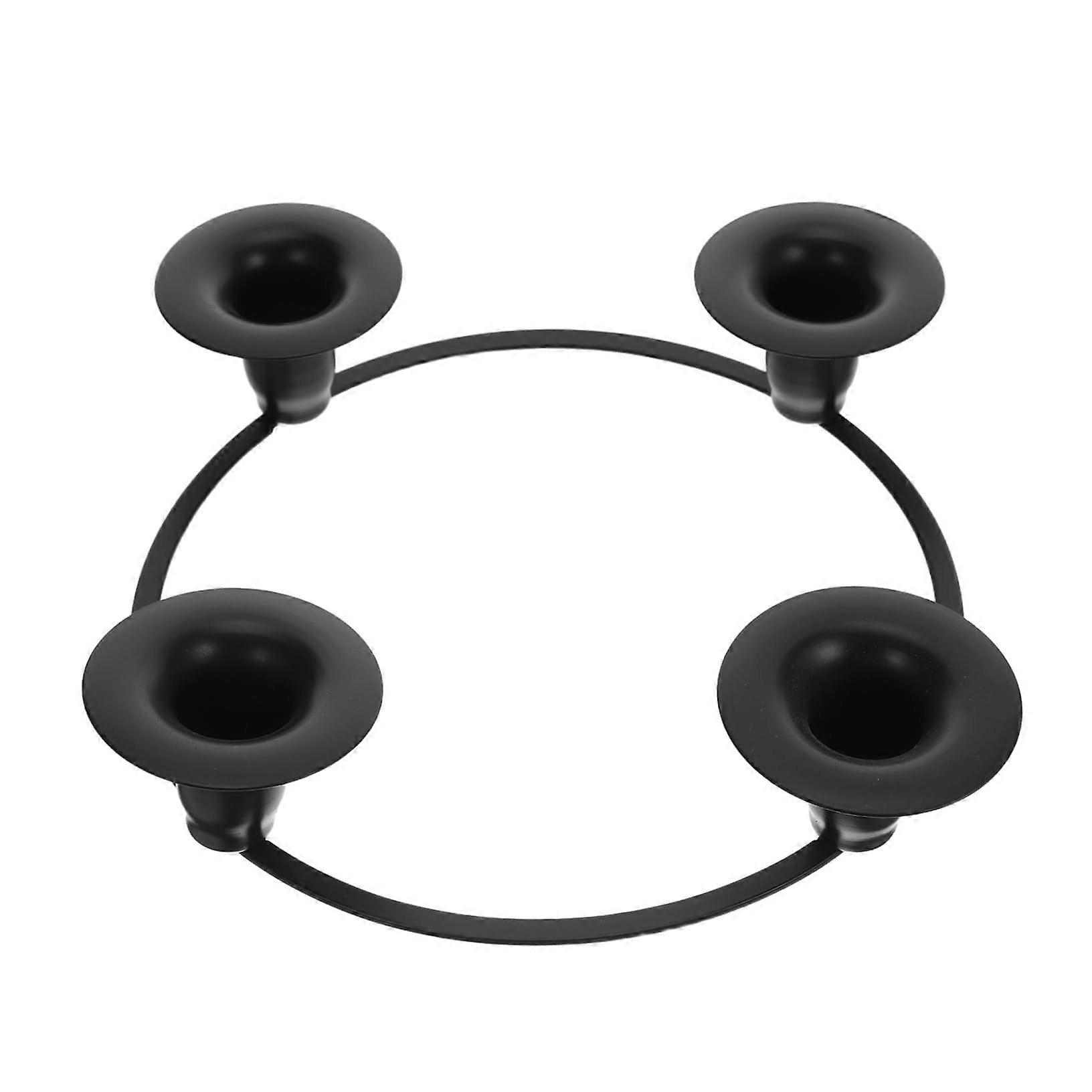Iron Advent Candle Ring Holder For Taper Candles, Xmas Wreath, Decorative Metal Stand, Compatible With Christmas Decor