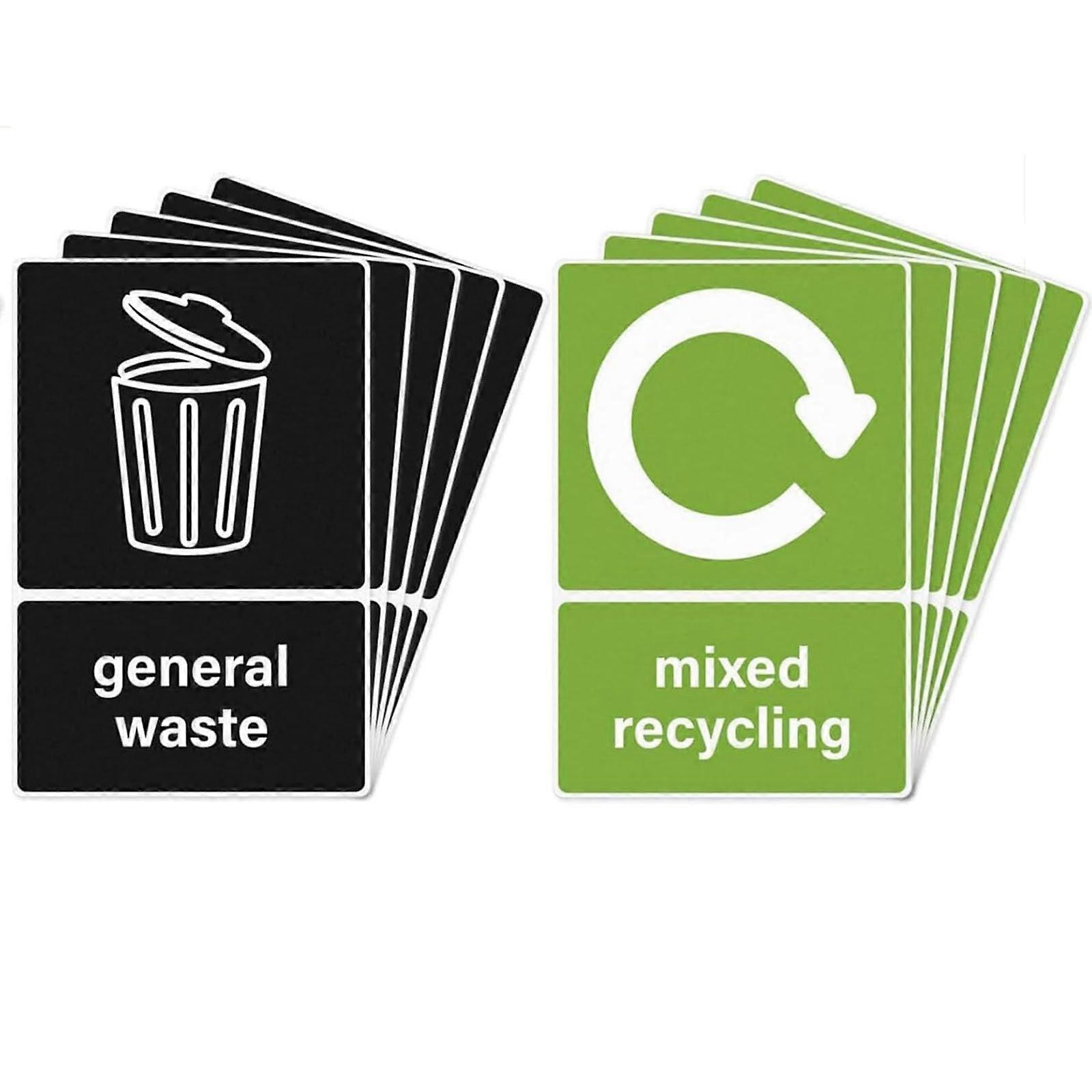 Recycling Stickers For Bins 10 Pcs 150 x 100 Mm Bin Stickers Bin Labels Waste  Recycling Outdoor Kitchen
