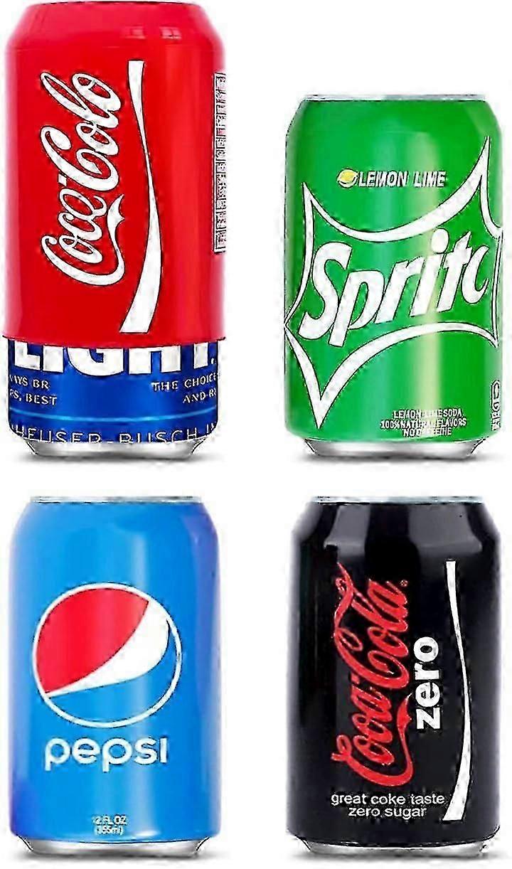 أغطية علب تشبه الصودا، أكمام سيليكون للعلب، أغلفة علب، تناسب جميع الأحجام (١٢ أونصة سائلة، ٣٥٥ مل). (مختلط - عبوة من ٤ قطع)