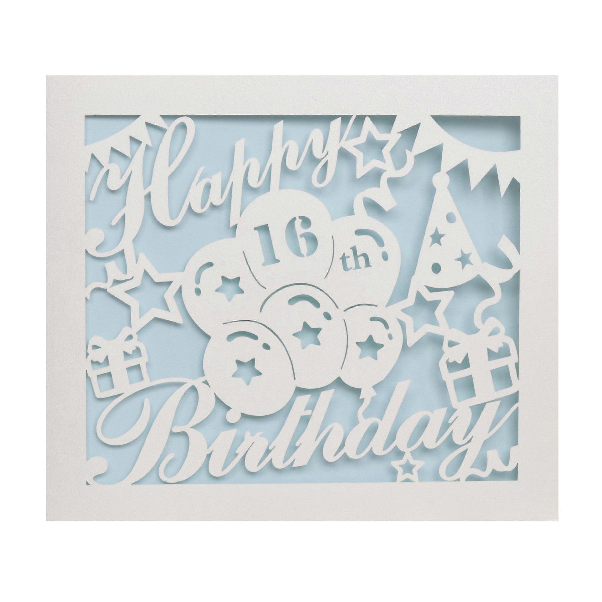 10 Sets Happy Birthday Card: Happy 16th Birthday Greeting Card With Unique Hollow Design - Envelope For Party Decorations