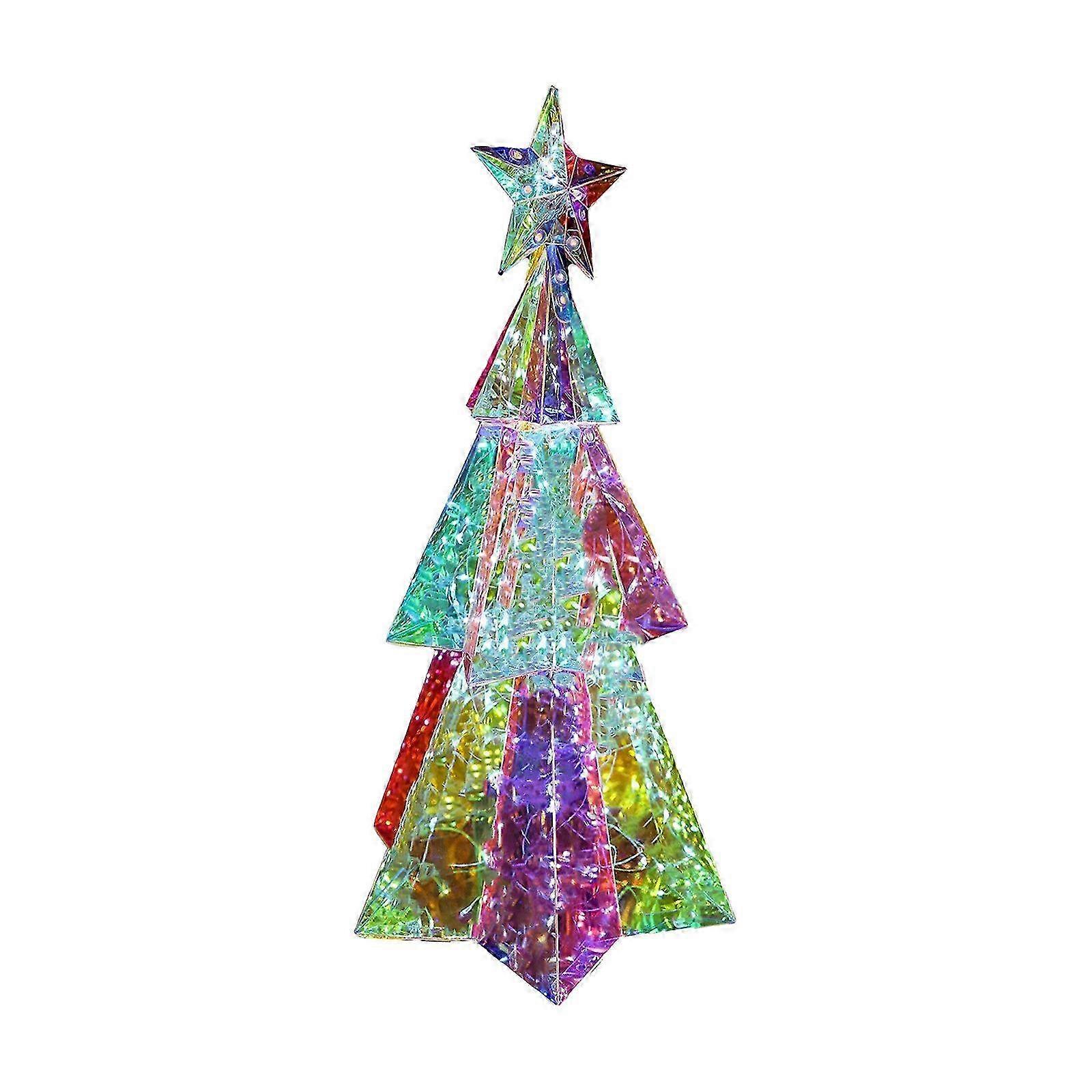 Multi-Color Mini Christmas Tree Decoration with Cedar Garland for Festive Tree and Party Scene