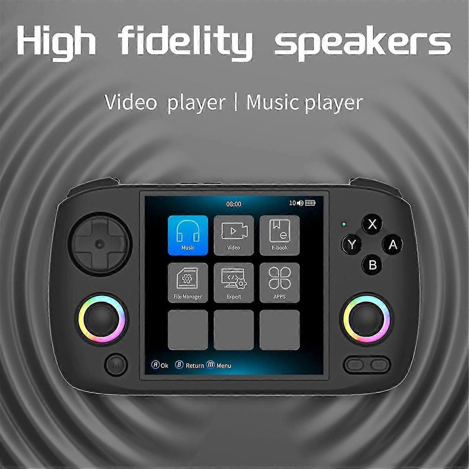 RG CubeXX Retro Handheld Games Console 32G+256G RGB Joystick Video Gaming Player Support WIFI Bluetooth Black