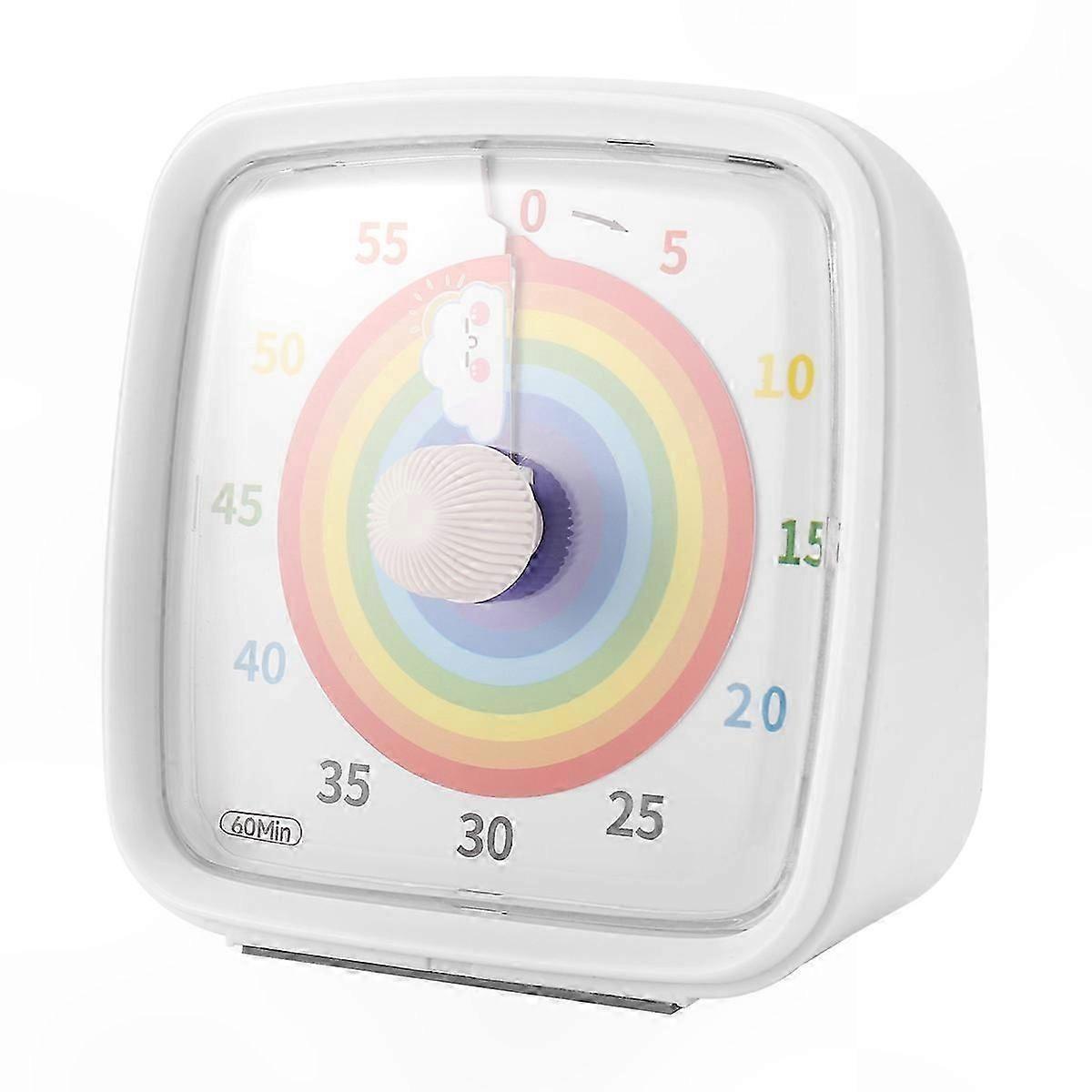 60-Minute Kids Countdown Timer with Rainbow Design, Visual Timer and Night Light Function for Study and Play