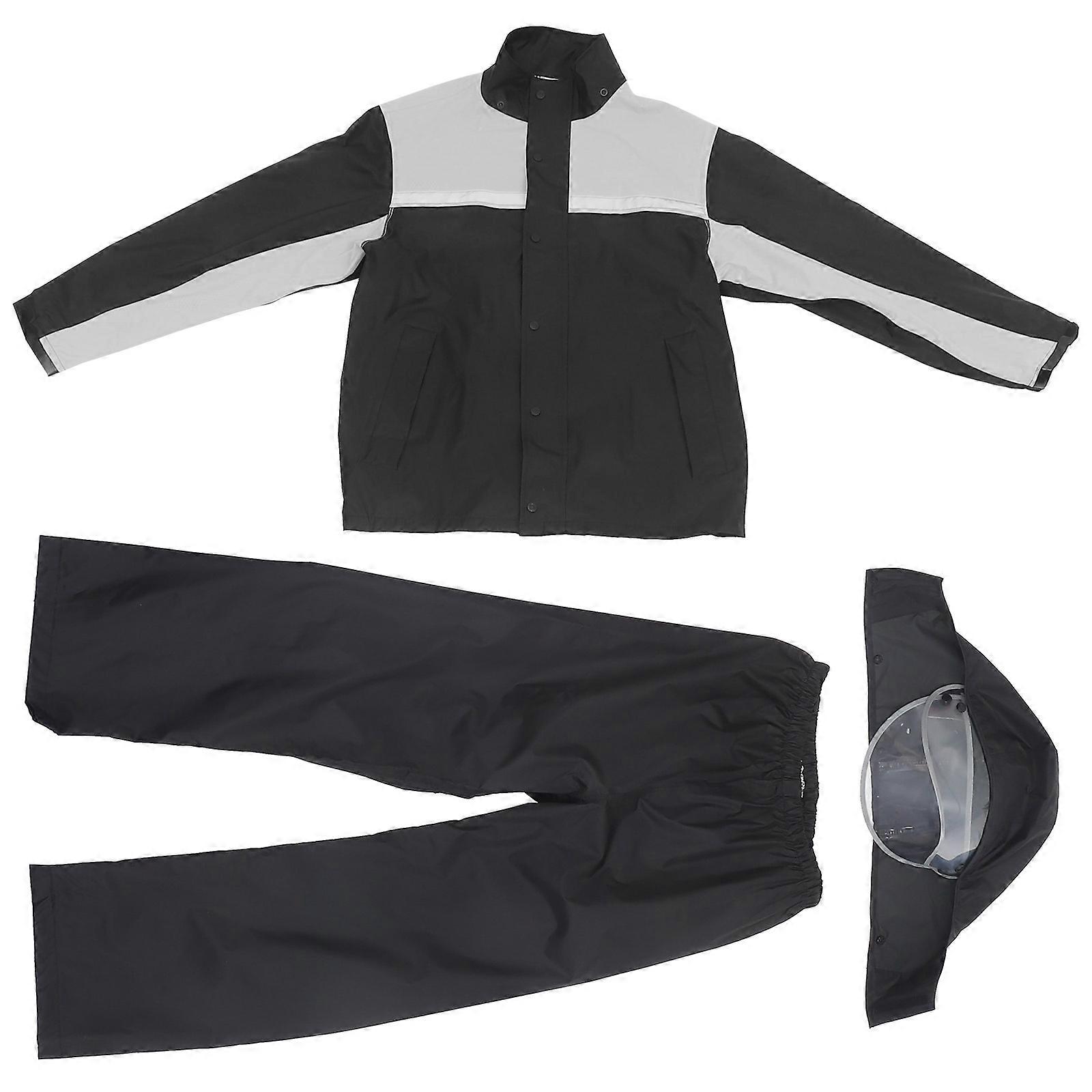 Motorcycle Rain Suit Protective Rain Jacket and Pants 1Set for Riding