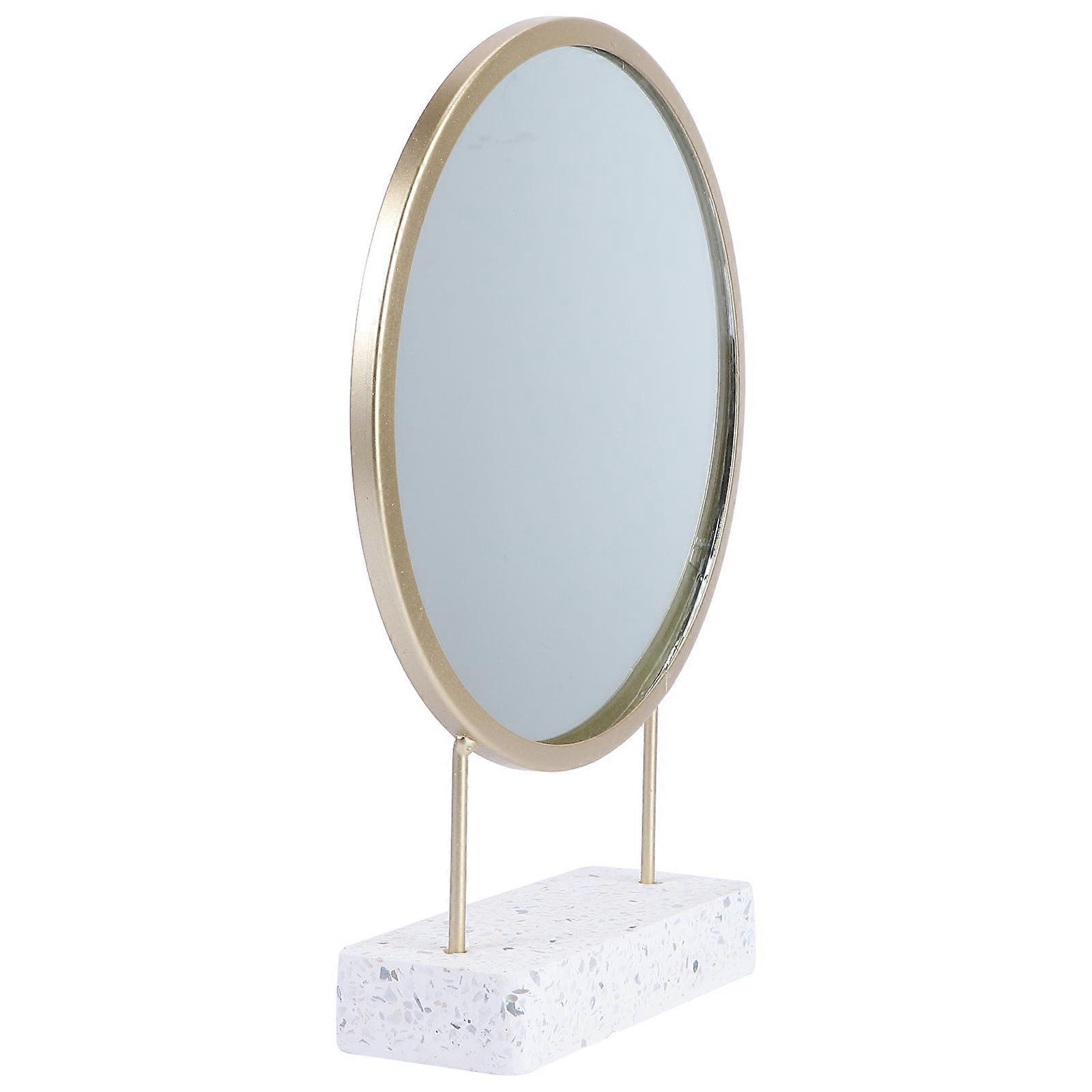 Vanity Mirror Makeup Mirror Countertop for Decorative Use 2Pcs Golden