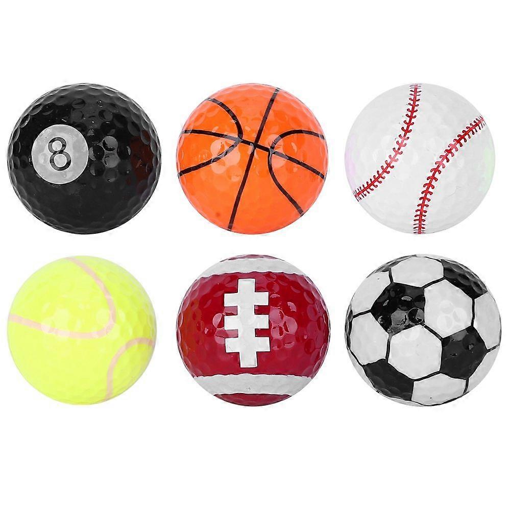 6Pcs Portable Golf Balls Sports Practicing Gift Balls Accessory  for Competition Usage