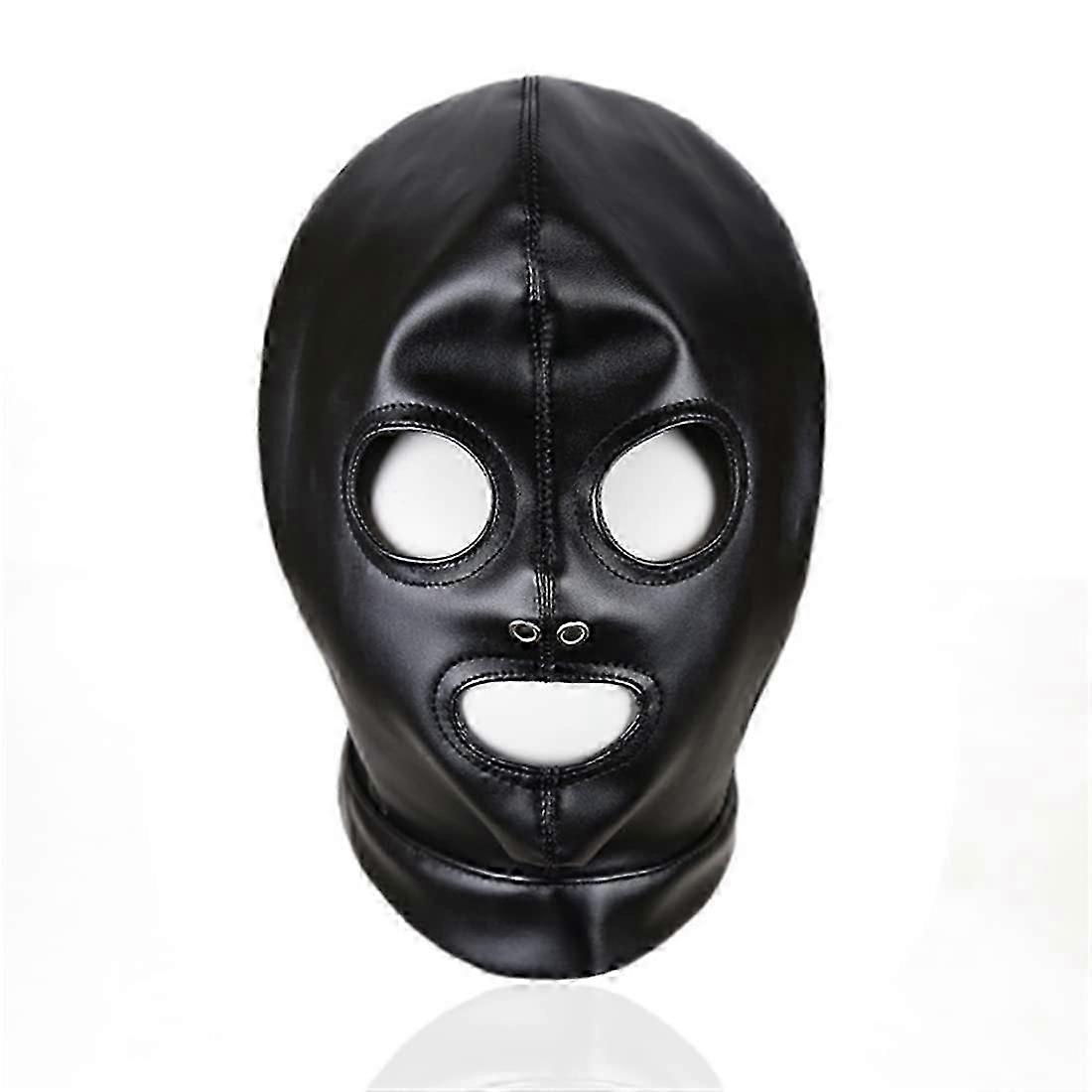 Adjustable Leather Lacing Hood Mask for Halloween