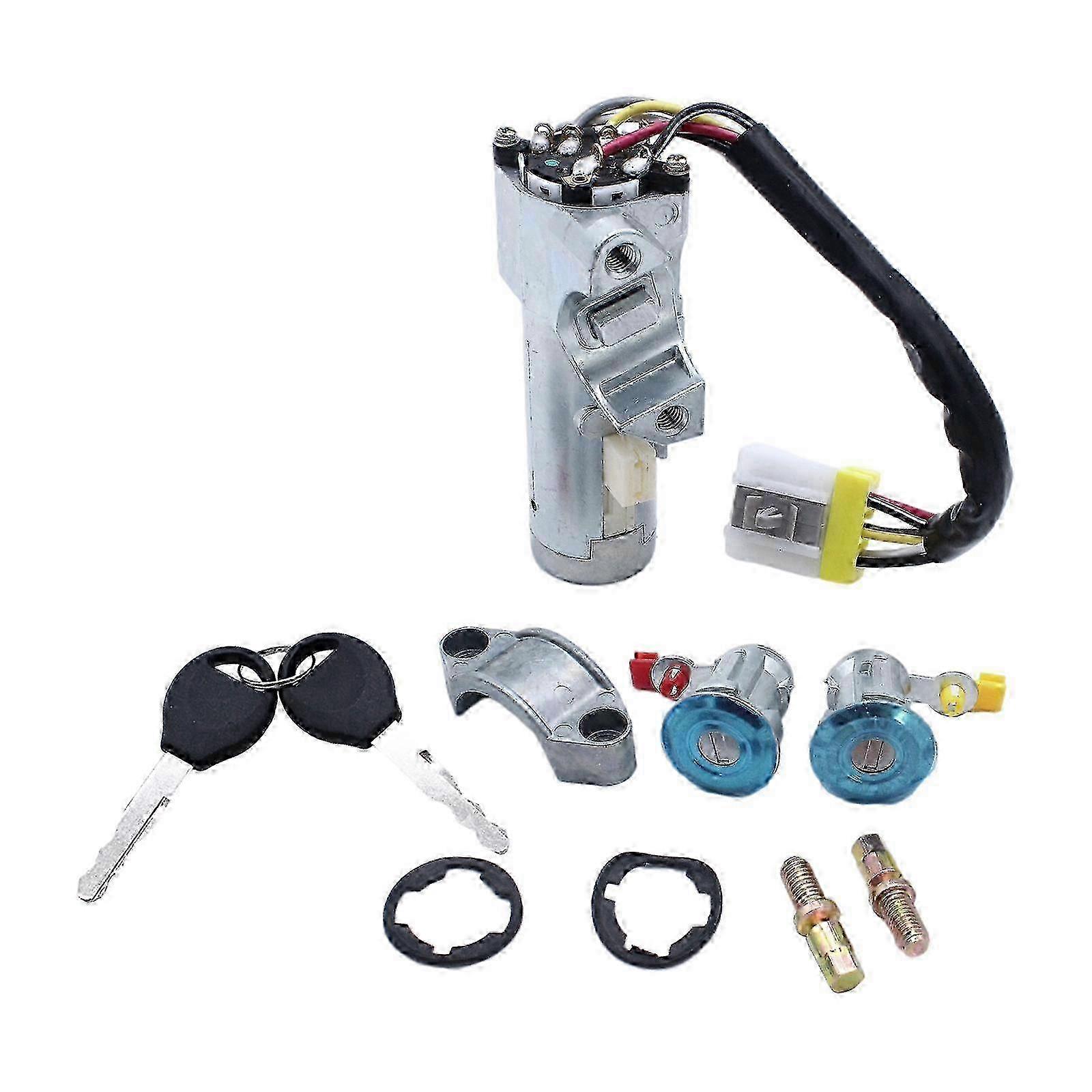 3 Lock Key Blade Door Ignition Barrel Switch Durable Left Right Car Door Lock Set Inclnuding 2 Keys for Nissan D22 1997-2006 K9810-2S806 p20