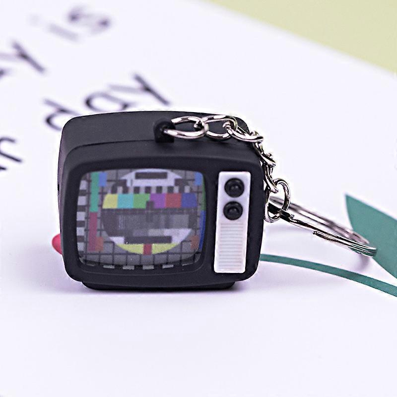 1Pcs Mini TV Keychain Horror Atmosphere Mini TV Keychain Pendant Simulation TV Pendant Bag Pendant