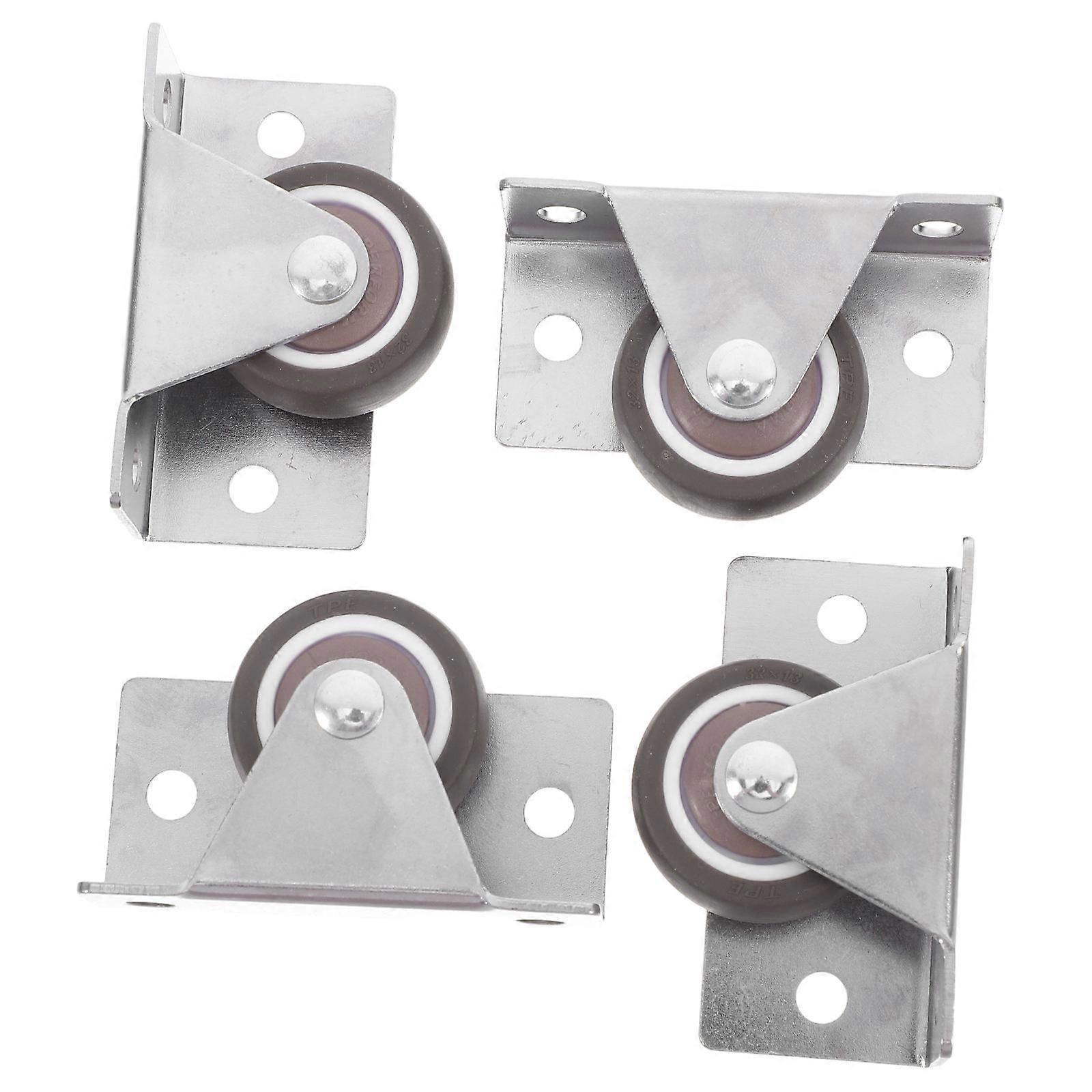 Furniture Caster Wheels Flat Plate Design Stable Support Durable TPR Material 4Pcs