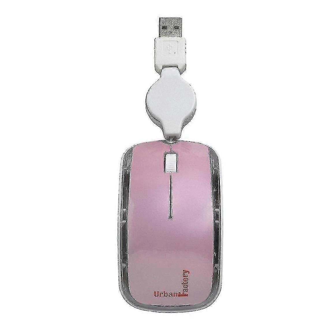 Mouse Small Jerry's, Retractable Usb Cable, 800 Dpi, Pink