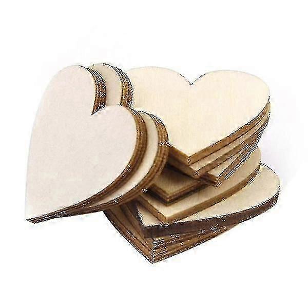 Trixes 100-Pack Rustic Wooden Heart Chips for UK Craft Projects and Decor