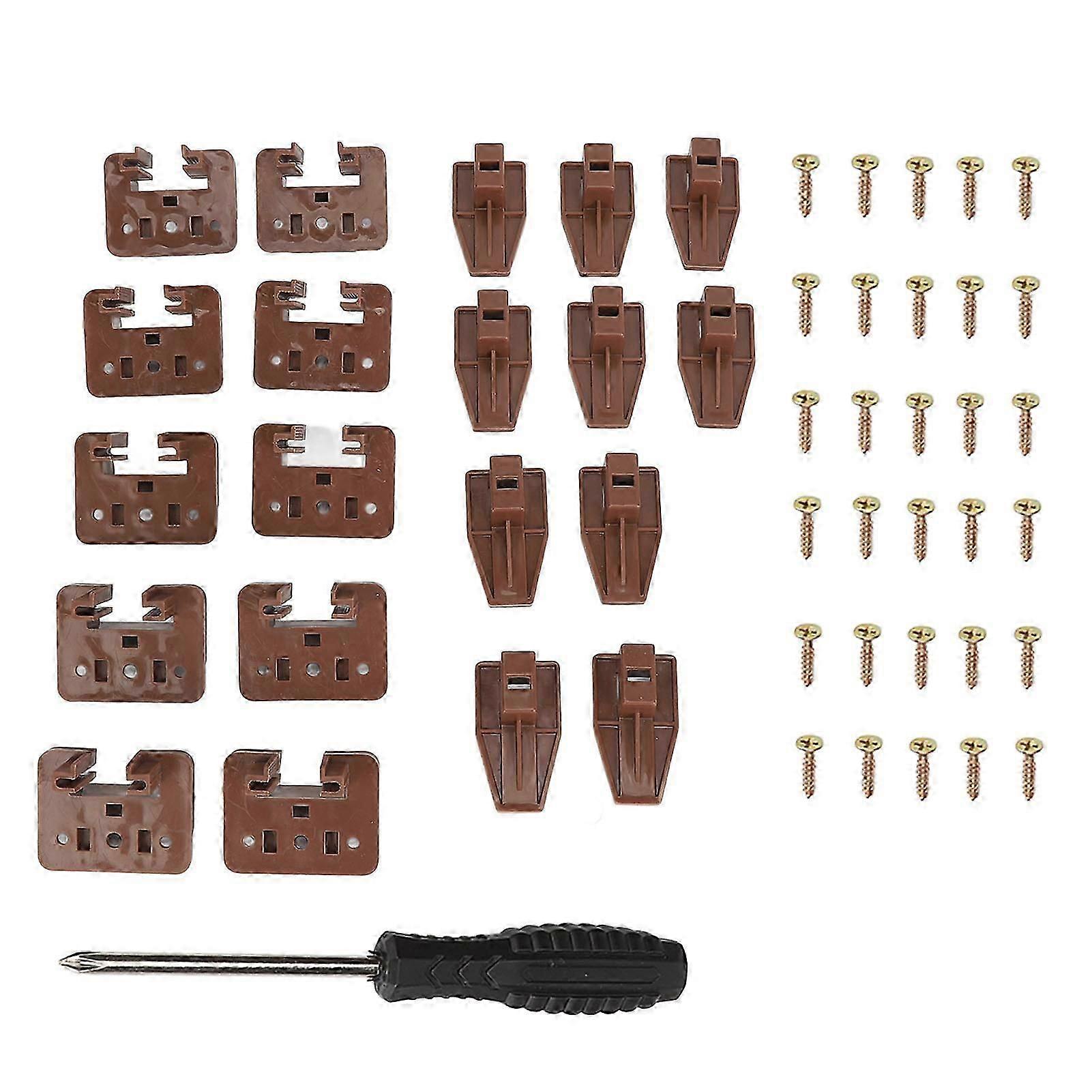 10 Sets Dresser Drawer Slides Plastic Drawer Slides and Guides Replacement Drawer Track Guide and Glides with Screws Screwdriver