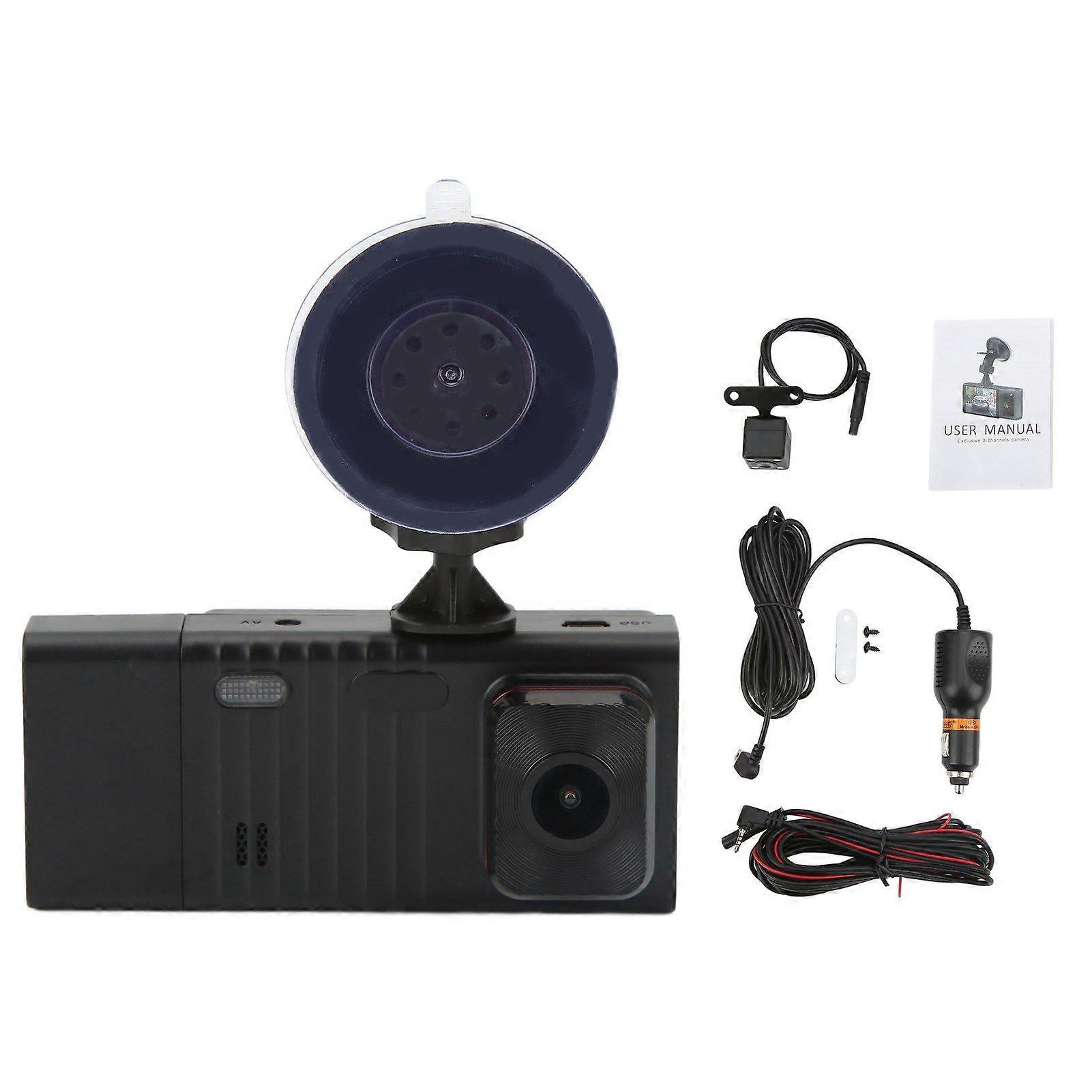 3.0in Car Dash Cam 3 Lens Night Vision G Sensor Loop Recording Motion Detection Driving Recorder