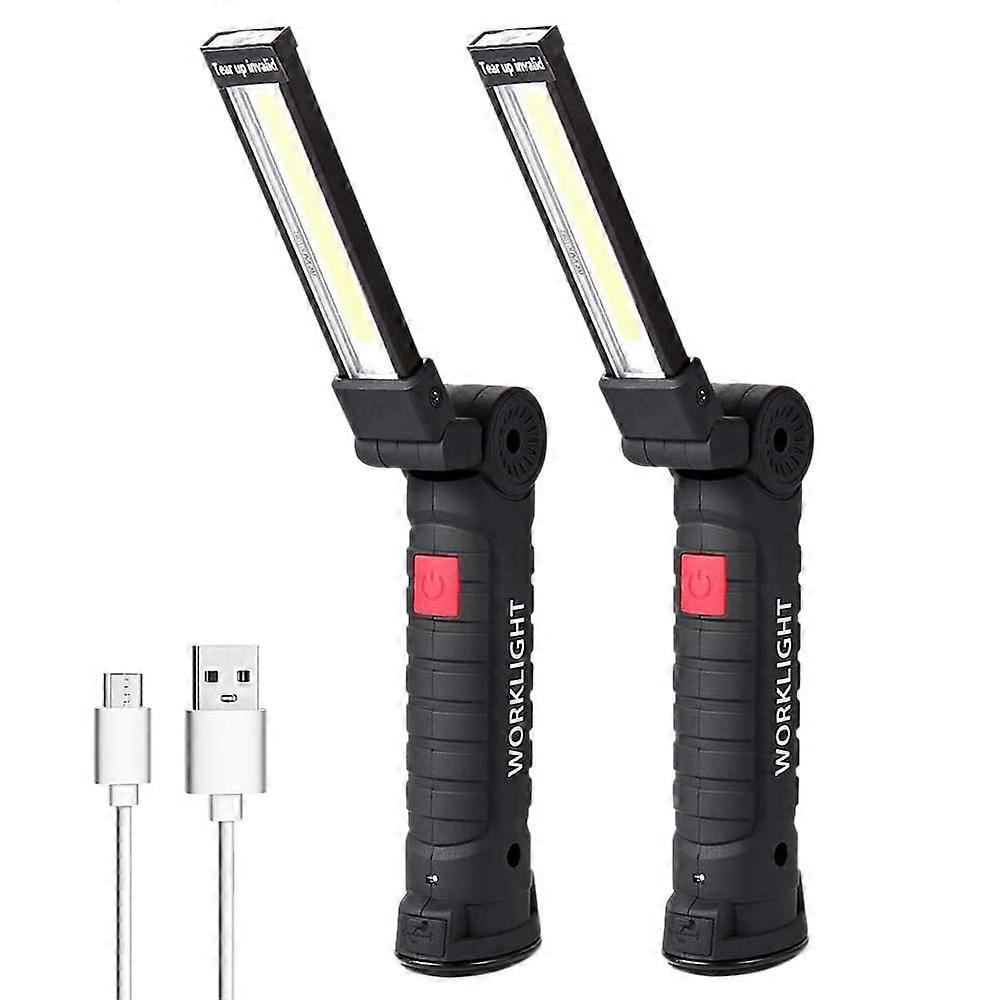 Auto LED Work Light 2-Pack COB LED Inspection Light Rechargeable Torch For Maintenance And Emergency