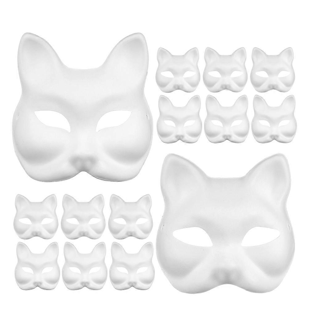 Paintable Blank Animal Masks for DIY 32Pcs White Paper Pulp Craft Set