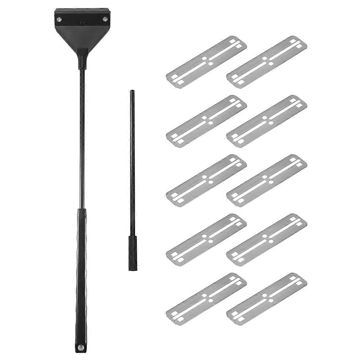 Aquarium Algae Scraper Fish Tank with Extension Rod and 10 Blades