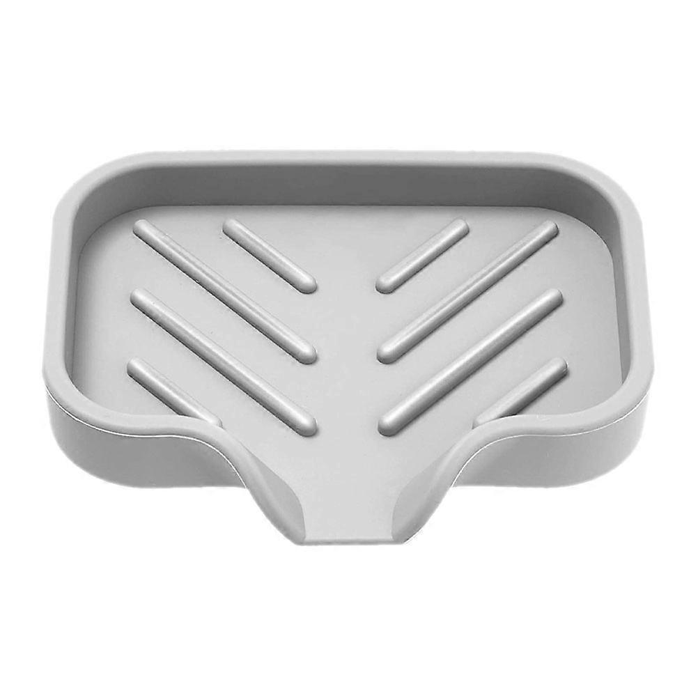 Bathroom Soap Holder 2Pcs Grey Draining Soap Container Household Users Easy Cleaning Practical Design