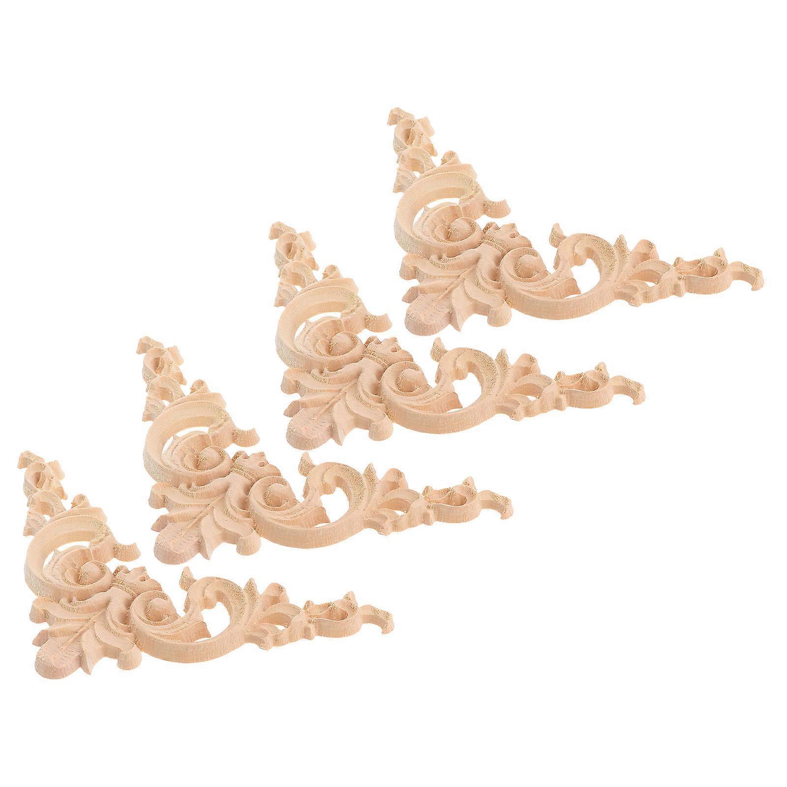 Solid Wood Frame Solid Wood Carved Corner for Decorating 12Pcs Khaki