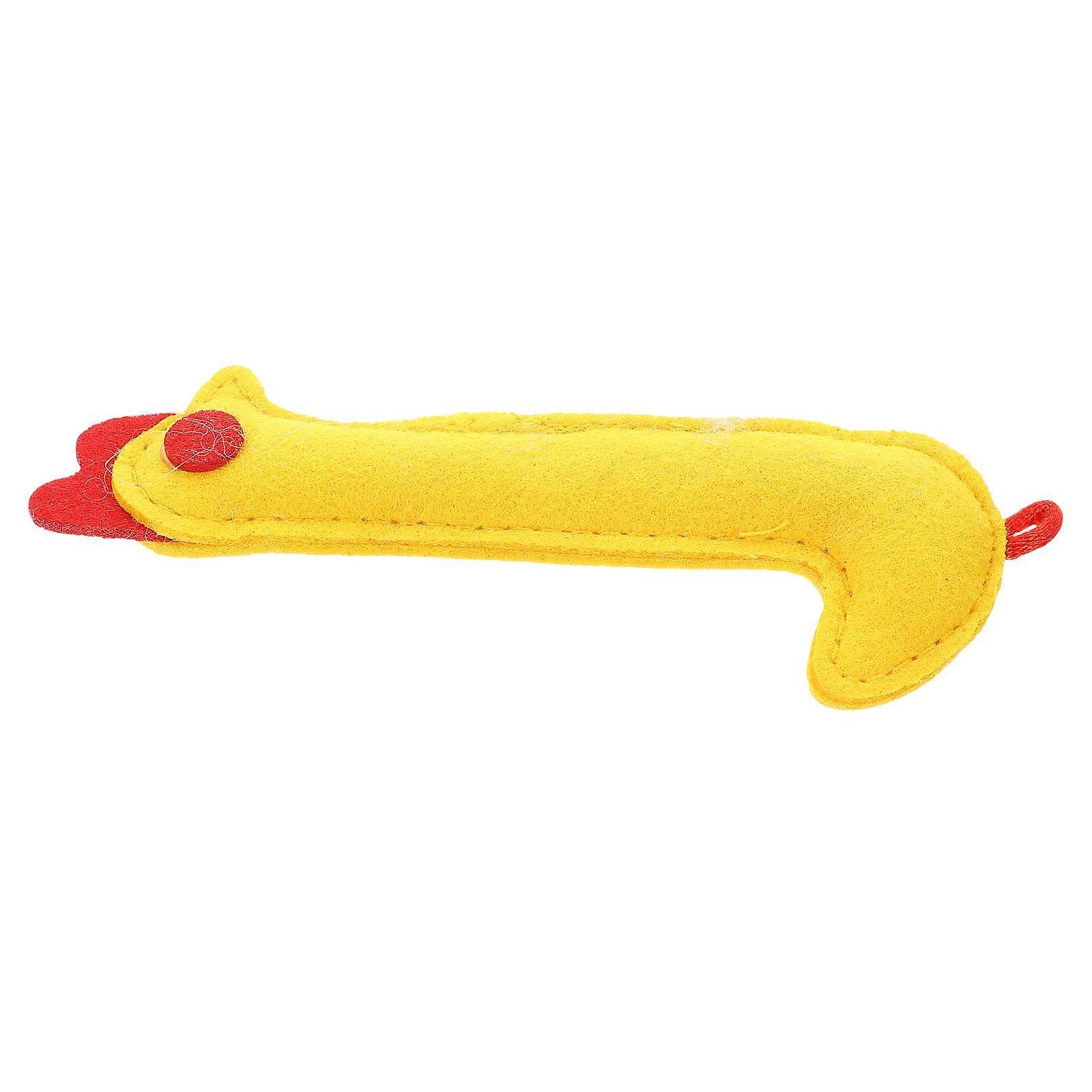 Cat Toys Interactive 4Pcs Chicken Shaped Pet Cat Teething Toy For Indoor Play With Certified Materials In Yellow