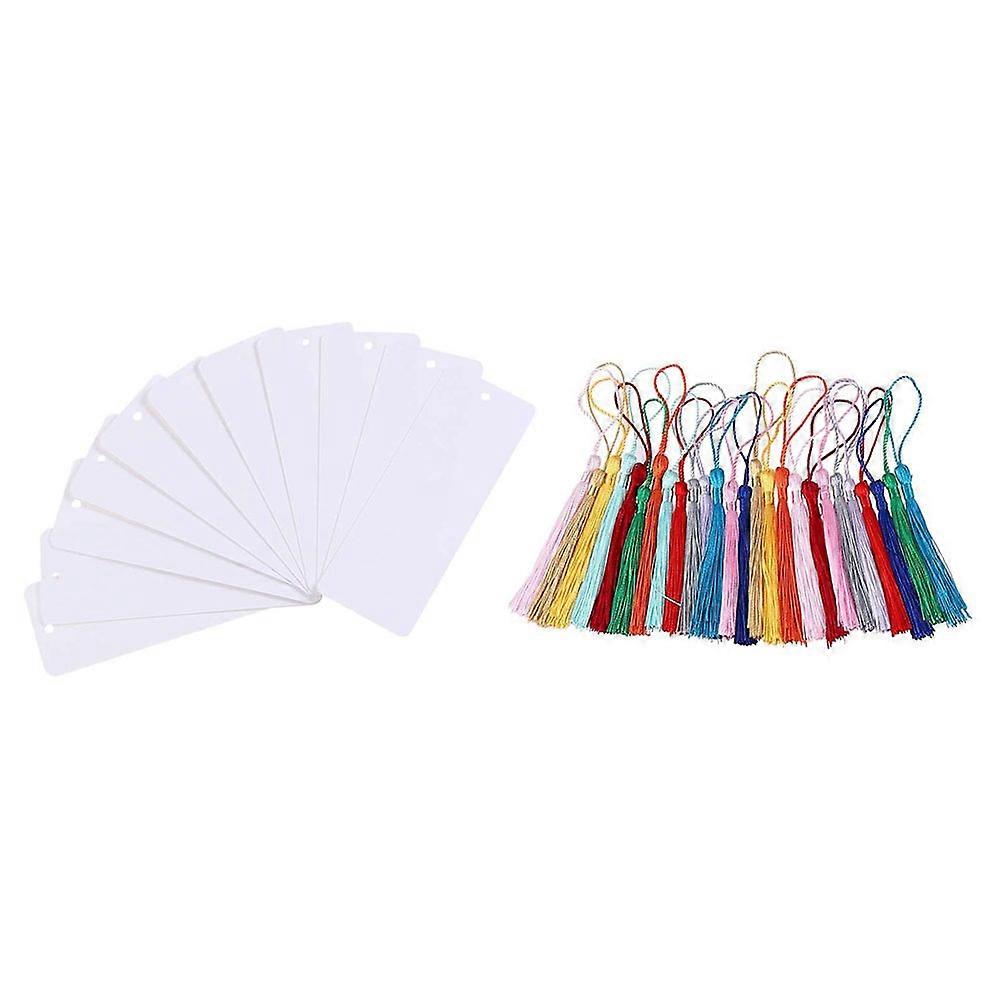 DIY Paper Tassel Bookmarks for Crafting 144Pcs White Blank Labels