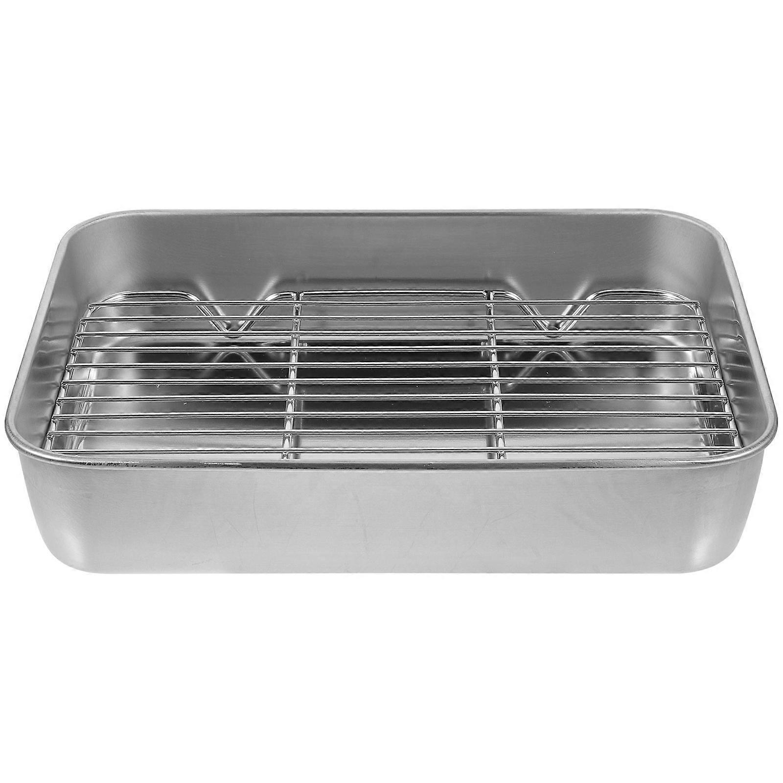 Stainless Steel Baking Sheet for Draining 4Sets of Barbecue Plates