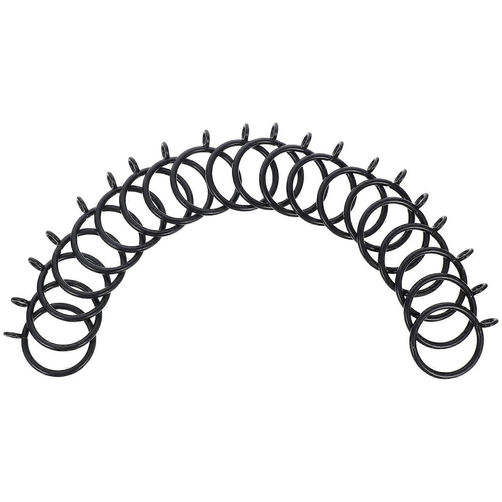 Metal Drapery Curtain Rings with Eyelet for 100Pcs Curtain Rod Hooks
