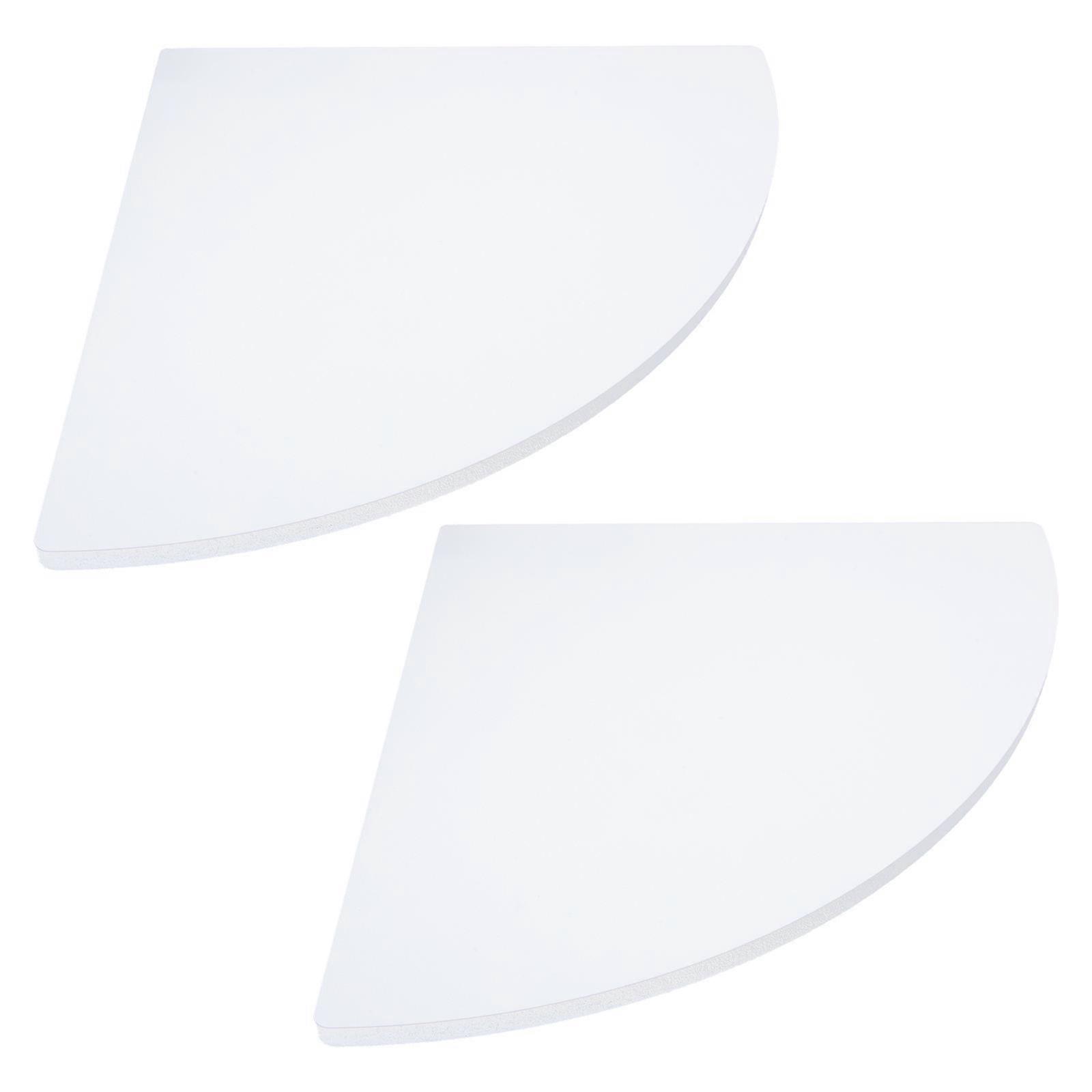 Corner Wall Shelf For Kitchen And Bathroom Use In White Color With Construction Designed For Organizing Sundries 2 Sets