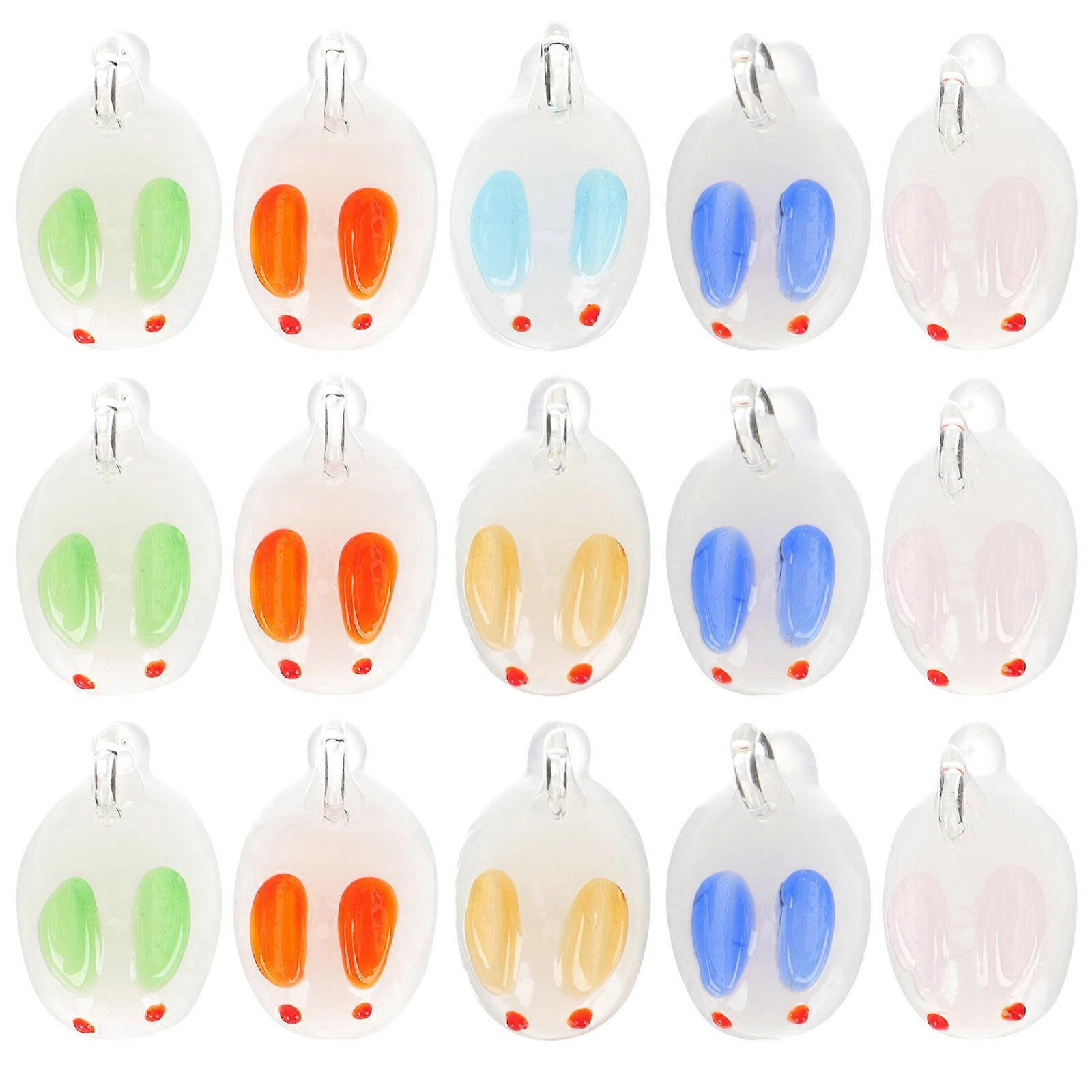 Decorative Rabbit Statues Glass Rabbit Decors for DIY Use 15Pcs