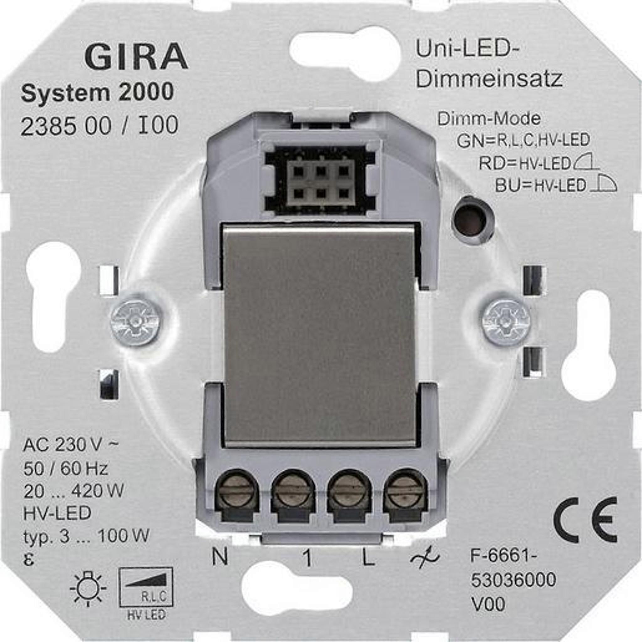 LED touch dimmer insert Universal Gira System 2000 series